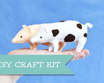 Felt Pig Stuffed Animal Sewing Craft Kit