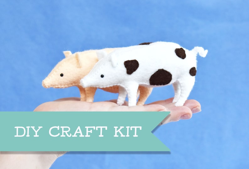 felt pig sewing craft kit