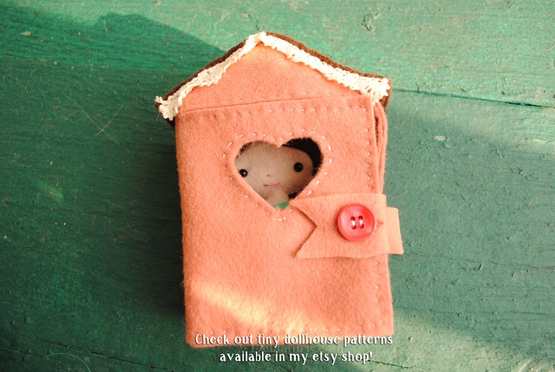 Mini Felt Doll Sewing Pattern PDF 4 inch Tiny Kawaii Doll with Braids. Dollhouse Doll Pattern. Hand Sewing Pattern. Handmade Gift. image 5