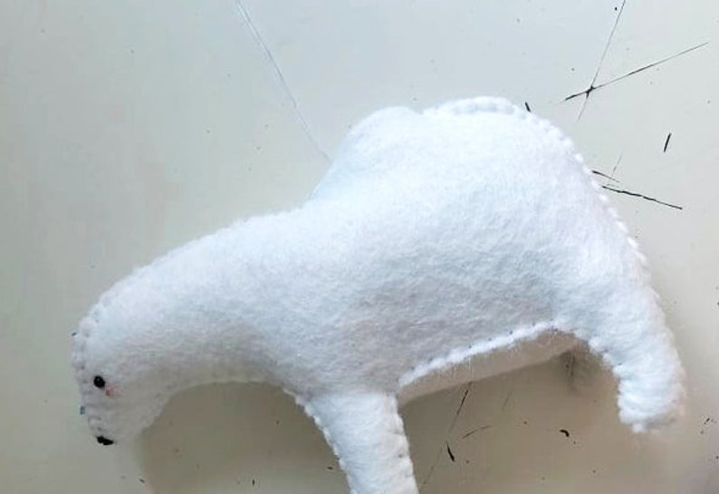 Polar Bear DIY Hand Sewing & Embroidery Kit Felt Stuffed Animal Kit image 5