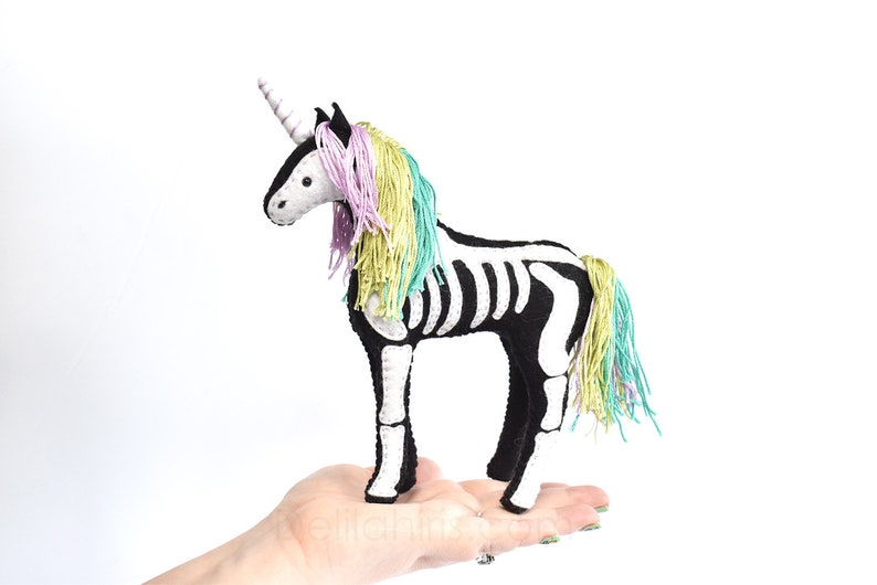 Skeleton Unicorn Stuffed Animal Sewing Craft Kit image 2