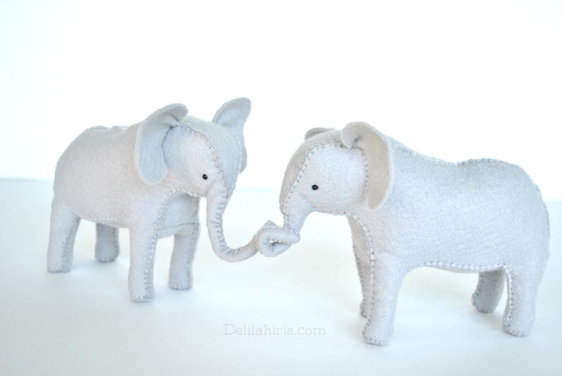 felt elephant stuffed animal pattern pdf and svg download