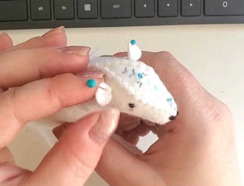 Polar Bear DIY Hand Sewing & Embroidery Kit Felt Stuffed Animal Kit image 6