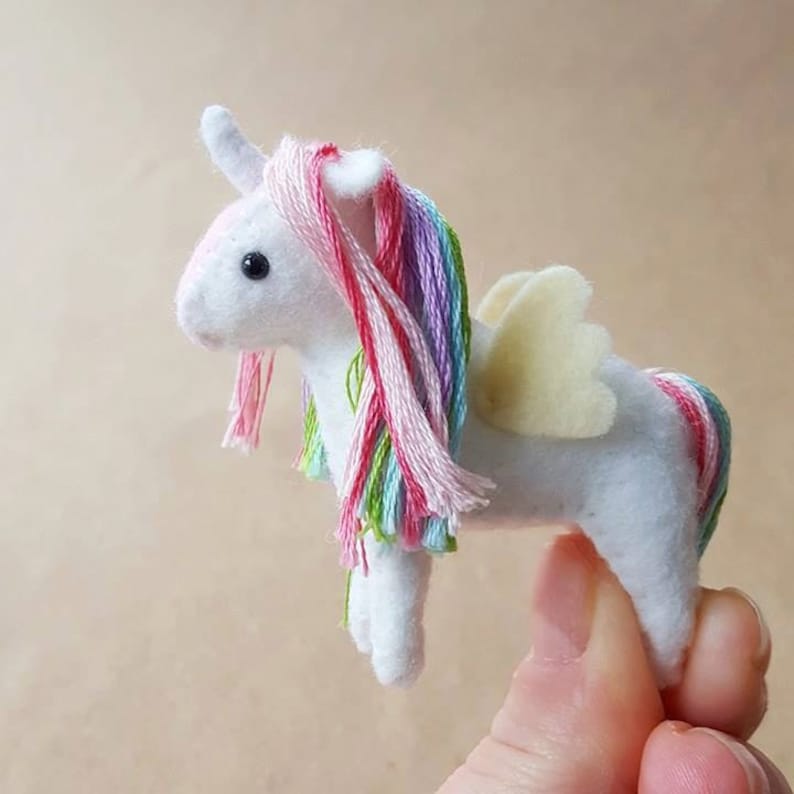 Mini Stuffed Unicorn Plush Tiny Unicorn Pegasus Alicorn Etsy