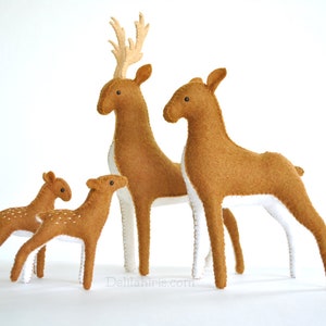 Felt Deer Sewing Pattern * Woodland Deer Sewing PDF  & SVG * Make Your Own Felt Animals. Handmade Woodland Waldorf Toys.