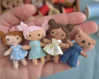Tiny Dolls Felt Miniatures - MADE TO ORDER