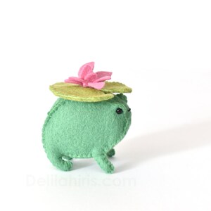 Felt Frog Pattern with PDF & SVG featuring Mushroom, Flower Bud and Lilli-Pad Hats image 7