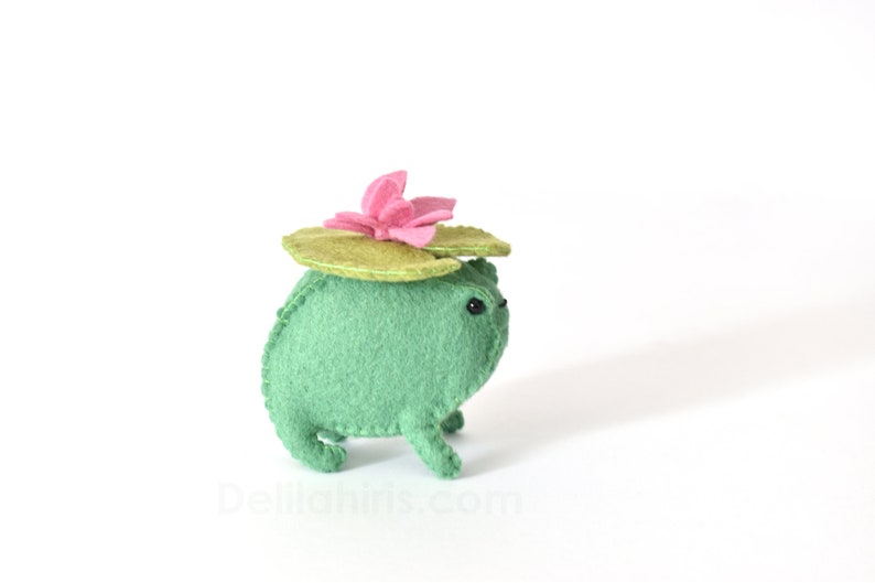 Felt Frog Pattern with PDF & SVG featuring Mushroom, Flower Bud and Lilli-Pad Hats image 7