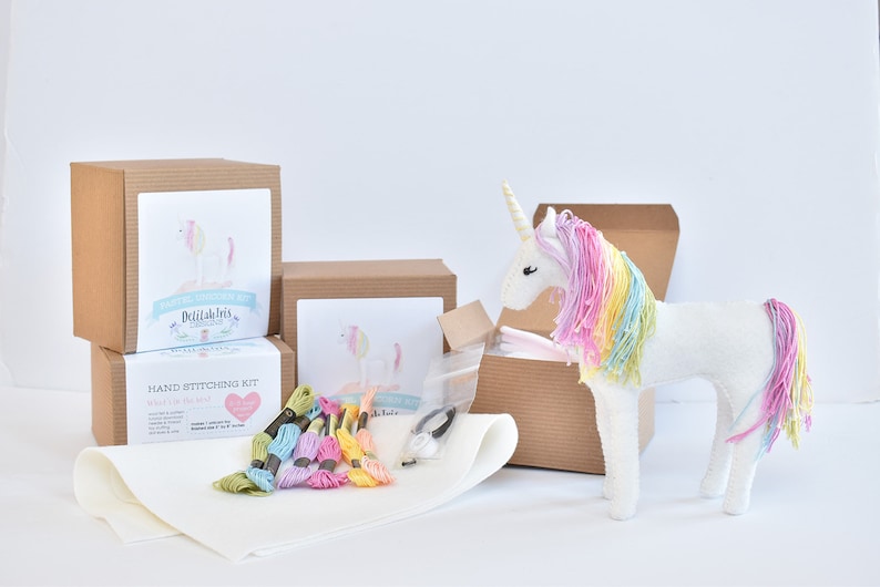 Unicorn Sewing Craft Kit Make Your Own Stuffed Unicorn. image 2