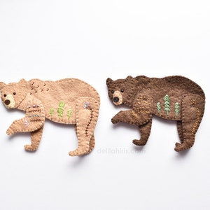 Woodland Bear Felt Ornament Sewing Pattern PDF & SVG image 5