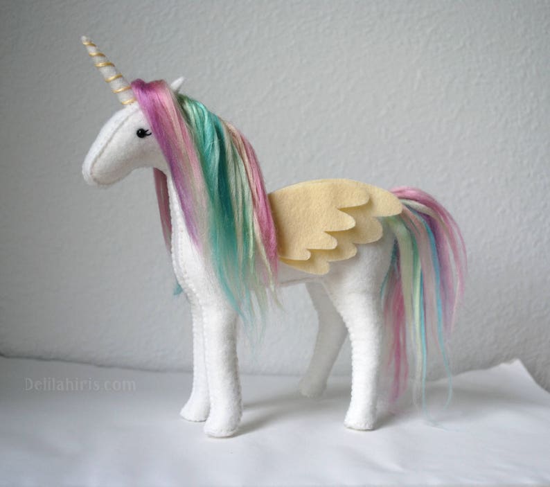 Handstitched Felt Stuffed Unicorn Made to Order Rainbow | Etsy