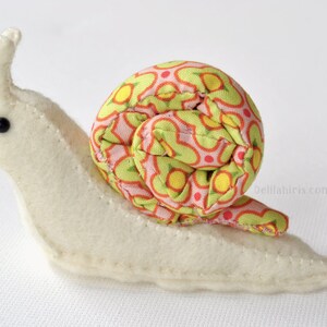 Snail Stuffed Animal Sewing Pattern, Original Pin Cushion Hand Sewing Craft SVG PDF Felt Pattern image 8