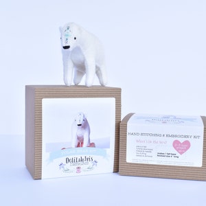 Polar Bear DIY Hand Sewing & Embroidery Kit Felt Stuffed Animal Kit image 9