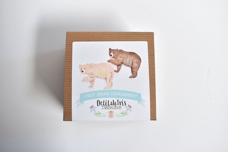 Woodland Felt Bear Ornaments Hand Sewing And Embroidery Kit image 4