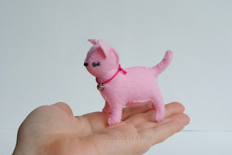 Felt Stuffed Cat Sewing Pattern. Mini felt Animal PDF Stuffed Animal Pattern. SVG File. image 5