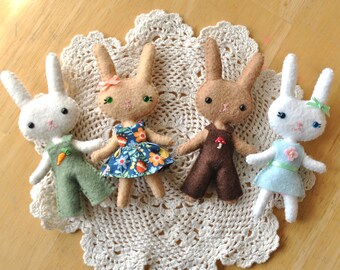 Felt Easter Bunny Doll Pattern. PDF & SVG Sewing Pattern Craft Project