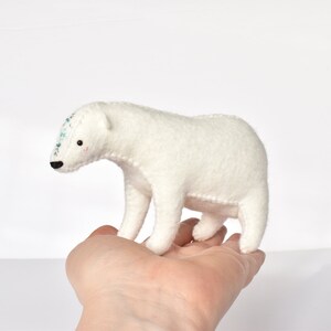 Polar Bear DIY Hand Sewing & Embroidery Kit Felt Stuffed Animal Kit image 8