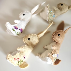 DIY Felt Animal Kit - Hand Sewn & Embroidered Bunnies