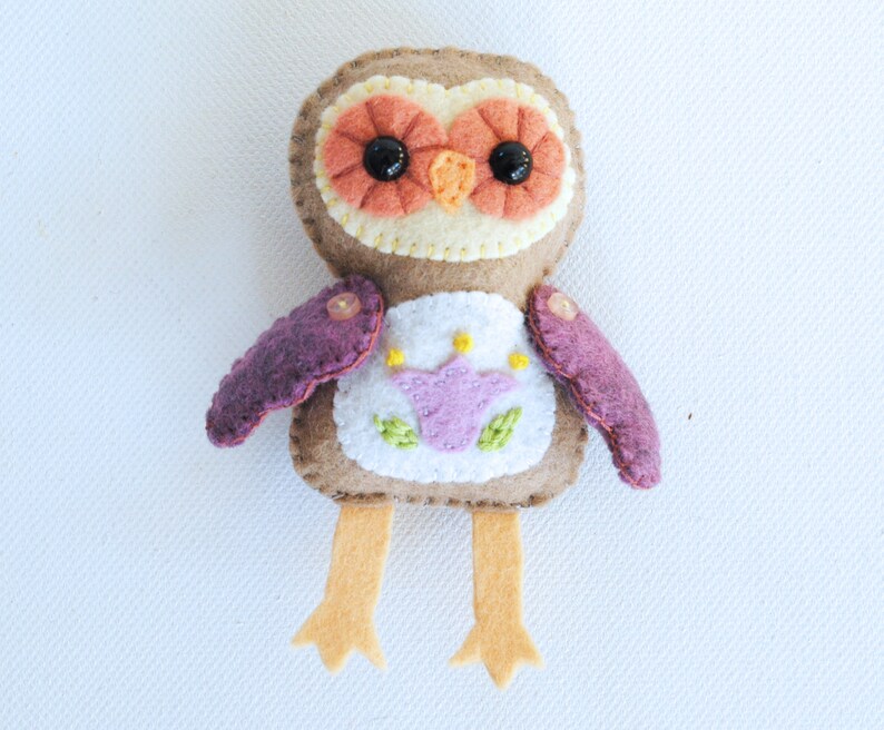 Felt Owl Ornament Sewing Pattern DIY Craft Project image 7
