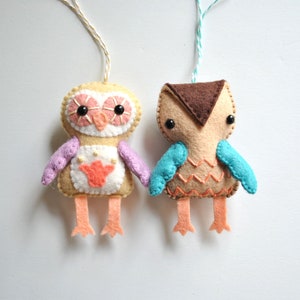 Felt Owl Ornament Sewing Pattern DIY Craft Project image 4