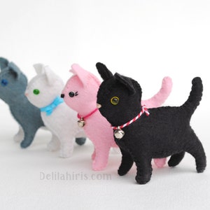 Felt Stuffed Cat Sewing Pattern. Mini felt Animal PDF Stuffed Animal Pattern. SVG File. image 2