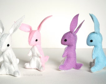 DIY Stuffed Bunny Sewing Pattern PDF & SVG Felt Easter Craft Project