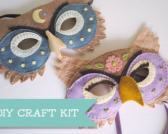 Felt Owl Mask Hand Sewing And Embroidery Kit