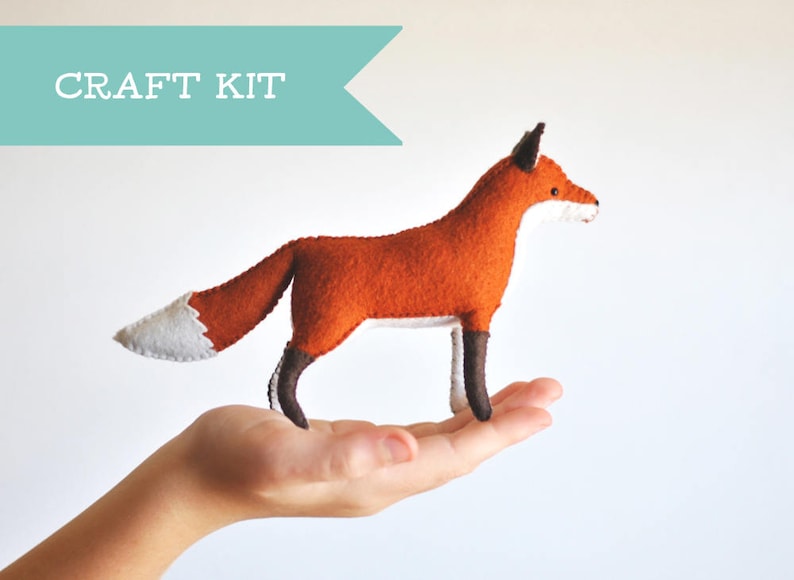Stuffed Fox Felt Animal Kit Stuffed Animal Sewing Kit. Etsy