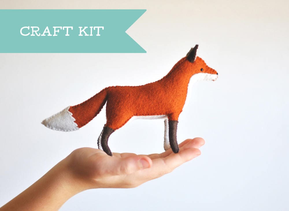 Stuffed Fox Felt Animal Kit Stuffed Animal Sewing Kit. Etsy