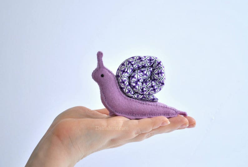 Snail Stuffed Animal Sewing Pattern, Original Pin Cushion Hand Sewing Craft SVG PDF Felt Pattern image 4