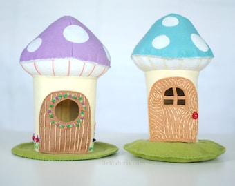 Patrón de costura de Felt Mushroom DollHouse * PDF imprimible Toadstool House *