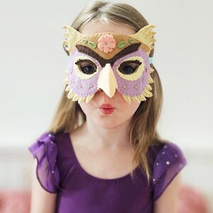 Felt Owl Mask Hand Sewing Kit - Floral Addition image 7