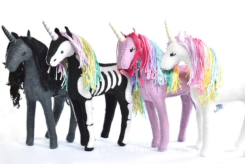 Skeleton Unicorn Stuffed Animal Sewing Craft Kit image 6