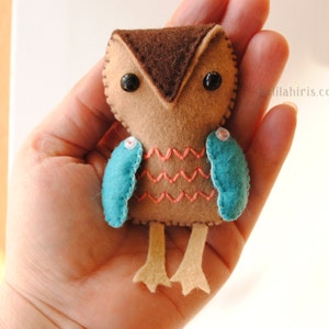 Felt Owl Ornament Sewing Pattern DIY Craft Project image 3