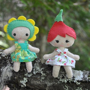 Flower Pixie Doll Sewing Patterns -  Digital PDF Dollmaking Felt Pattern