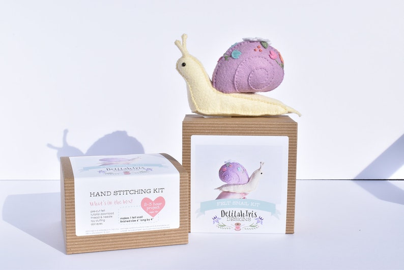 DIY Felt Snail Sewing Kit Make Your Own Garden Snail Plush image 2