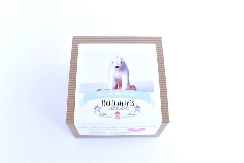 Polar Bear DIY Hand Sewing & Embroidery Kit Felt Stuffed Animal Kit image 10