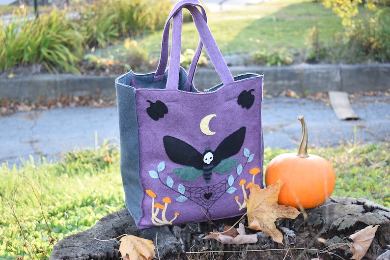 DIY Trick Or Treat Bag Woodland Deaths Head Moth image 1