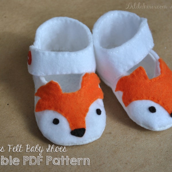 Woodland Fox Felt Baby Shoes Sewing Pattern