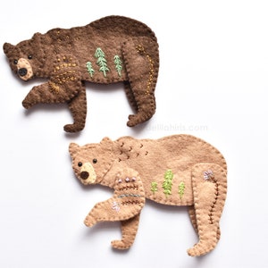 Woodland Bear Felt Ornament Sewing Pattern PDF & SVG image 2