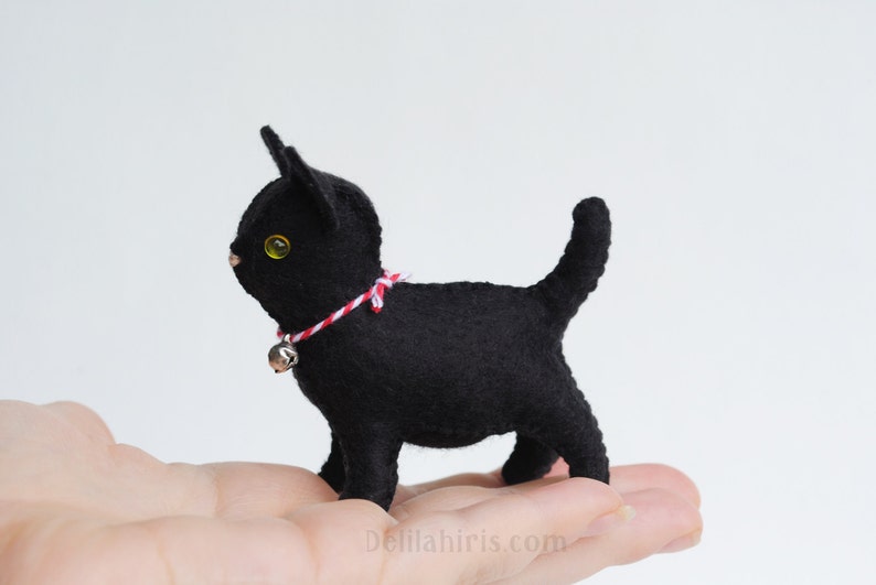 Felt Stuffed Cat Sewing Pattern. Mini felt Animal PDF Stuffed Animal Pattern. SVG File. image 1