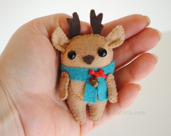 Reindeer Felt Ornament Pattern * Printable Sewing Pattern Cute Reindeer Christmas Tree Ornament