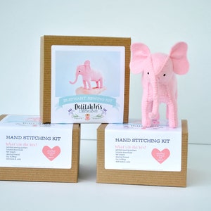 Pink Elephant Craft Kit Stuffed Animal Sewing Project image 2