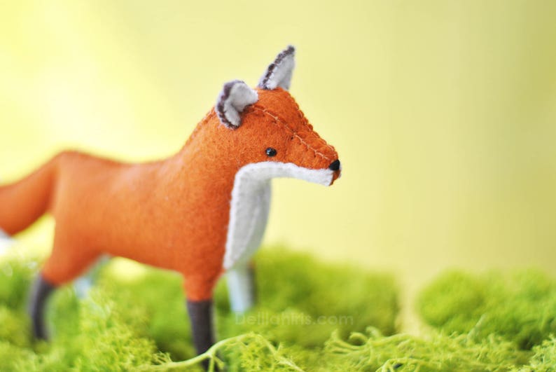 Kit de artesanía de animales de fieltro de zorro relleno Proyecto de costura de animales de peluche imagen 7