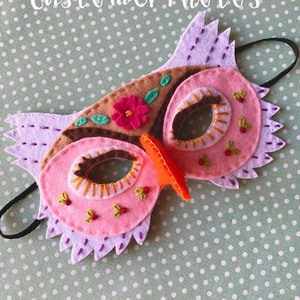 Felt Owl Mask Hand Sewing Kit - Floral Addition image 10