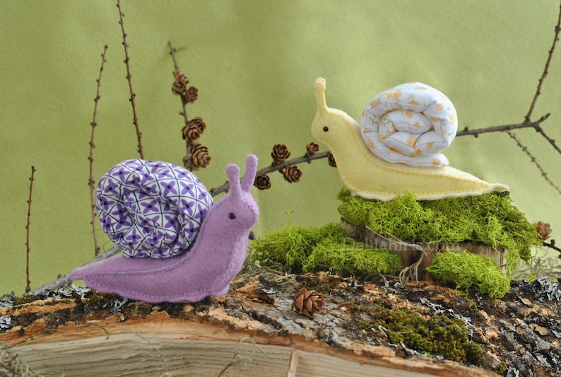 Snail Stuffed Animal Sewing Pattern, Original Pin Cushion Hand Sewing Craft SVG PDF Felt Pattern image 3