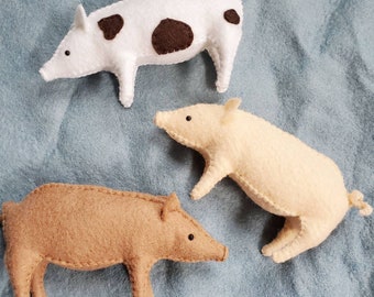Felt Pig Stuffed Animal Sewing Pattern PDF & SVG DIY Tutorial