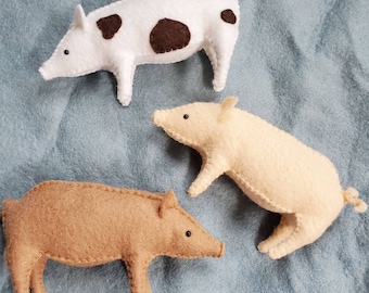 Felt Pig Stuffed Animal Sewing Pattern PDF & SVG DIY Tutorial