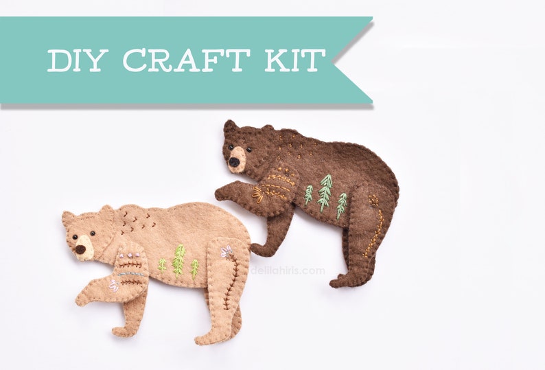 Felt bear ornament kit