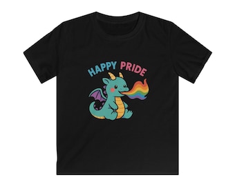 Happy Pride Rainbow Dragon Kids Tee | LGBTQ+ Pride Shirt